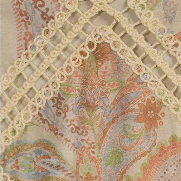 NWT Skies Are Blue Paisley Halter Neck Macrame Embroidered Midi Dress - Picture 8 of 13